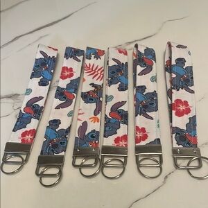 Stitch Themed Keychains Wristlets, Handmade